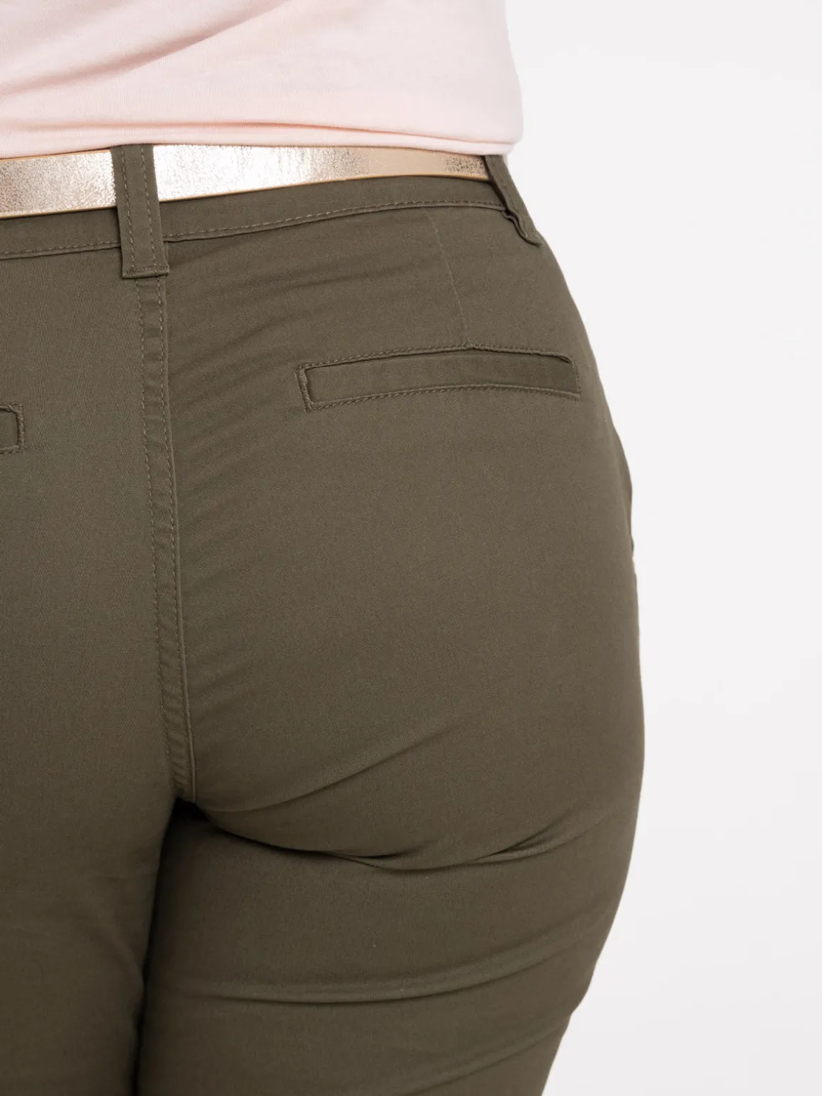 Pantalon kaki quite avec ceinture femme
