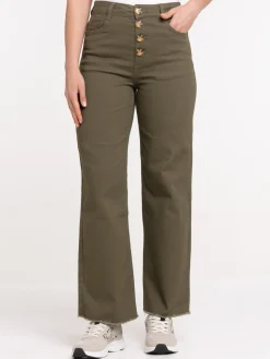 Pantalon large boutonné femme