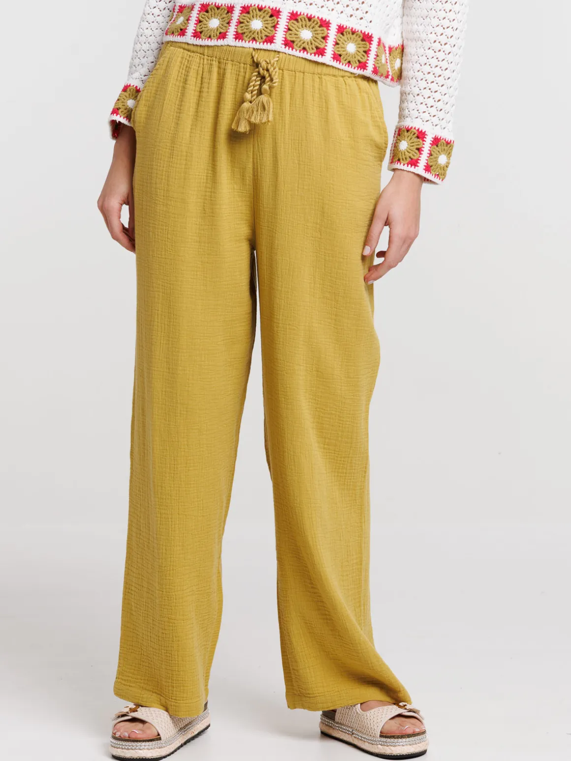 Pantalon large gaze coton femme