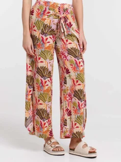 Pantalon large motif pans à nouer femme