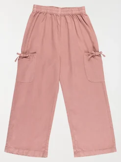 Pantalon large vieux rose fille (3-12A)