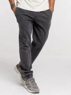 Pantalon élastiqué noir homme