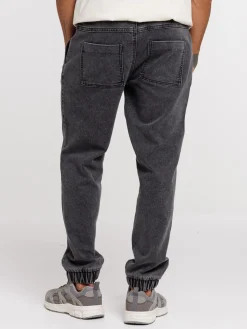 Pantalon élastiqué noir homme