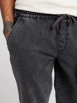 Pantalon élastiqué noir homme