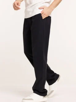 Pantalon noir taille élastiquée homme