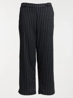 Pantalon rayé grande taille femme
