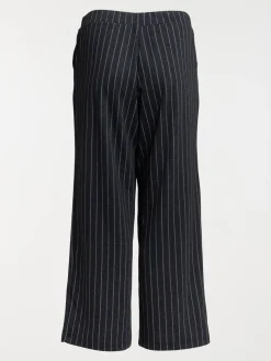 Pantalon rayé grande taille femme