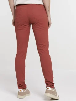 Pantalon skinny coloris marsala femme