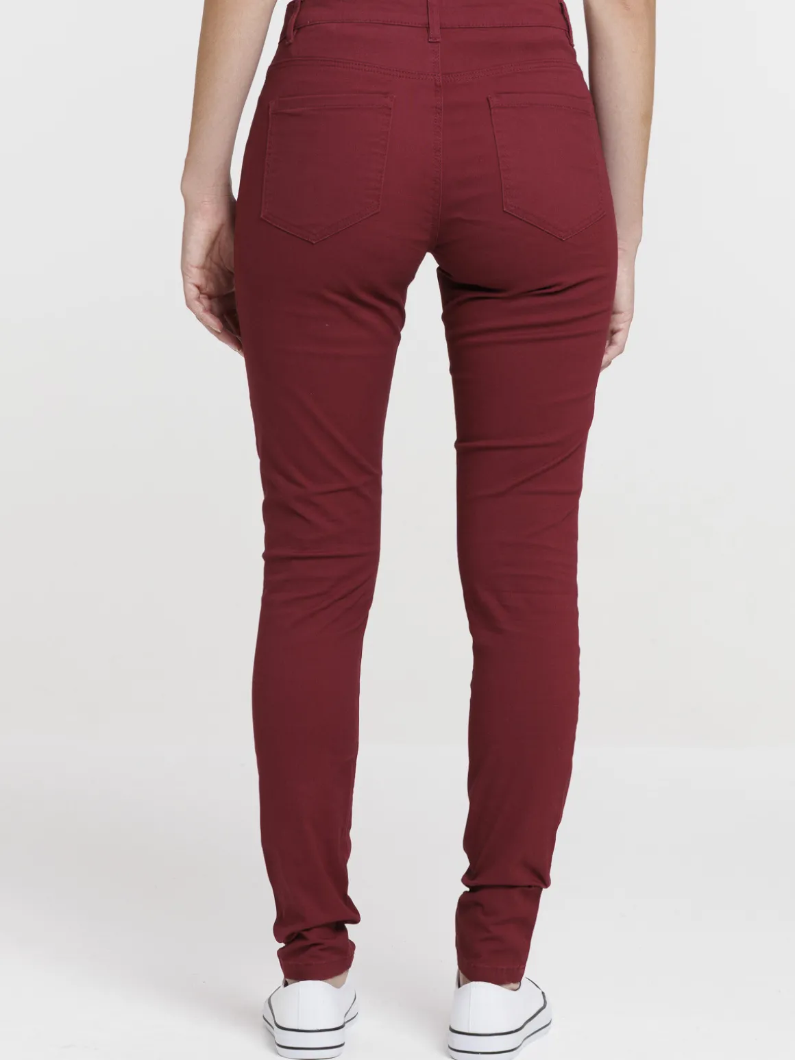 Pantalon skinny grenat femme