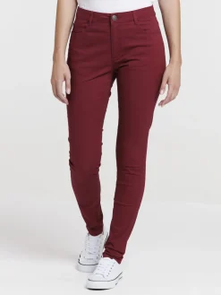 Pantalon skinny grenat femme