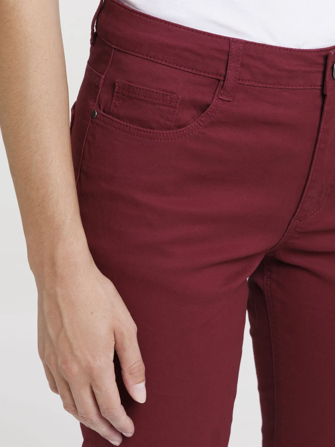 Pantalon skinny grenat femme
