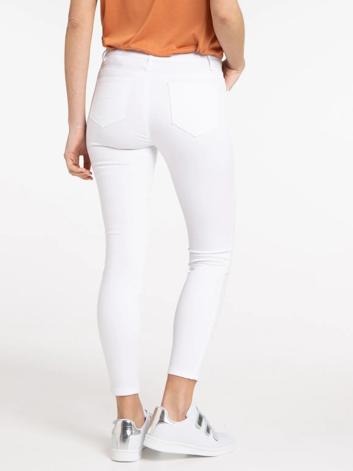 Pantalon skinny 7/8ème blanc femme