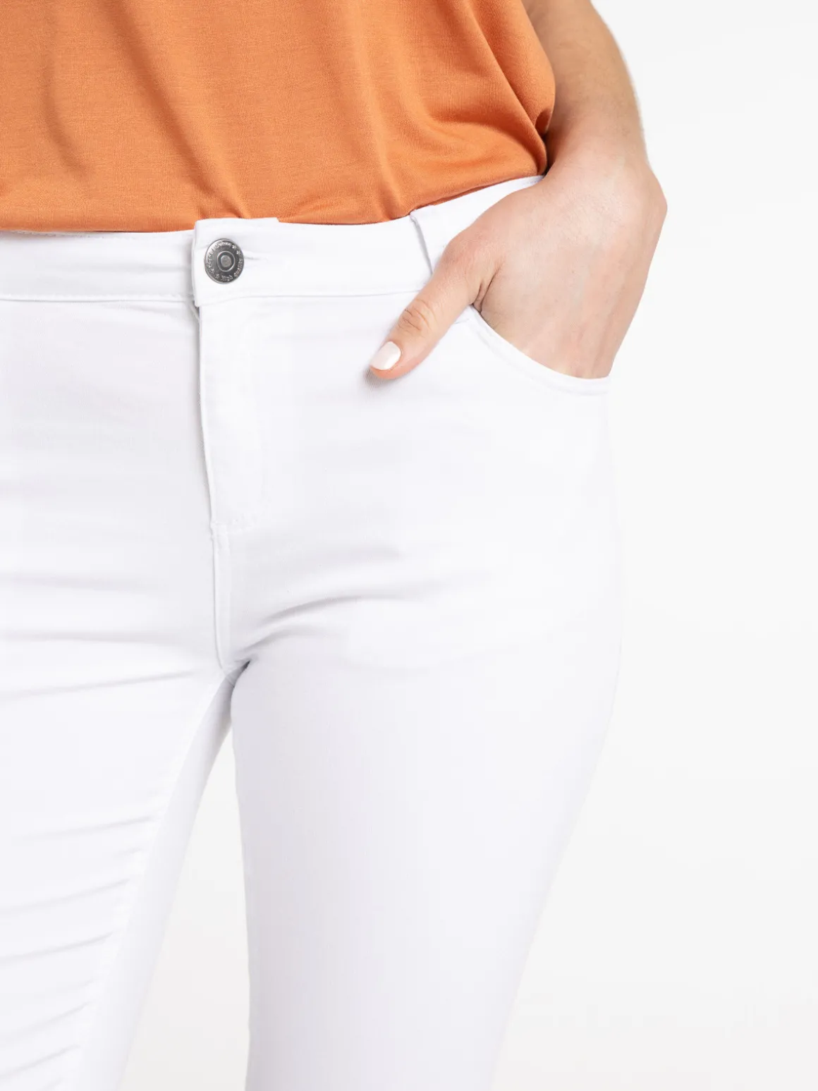 Pantalon skinny 7/8ème blanc femme