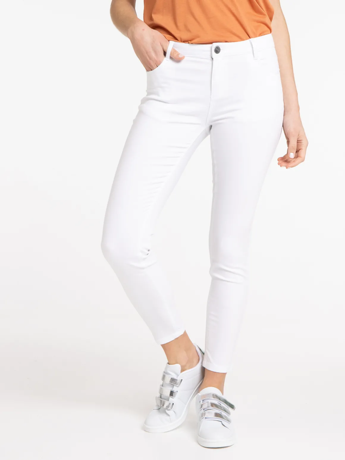 Pantalon skinny 7/8ème blanc femme