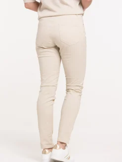 Pantalon skinny 7/8ème femme beige grisé