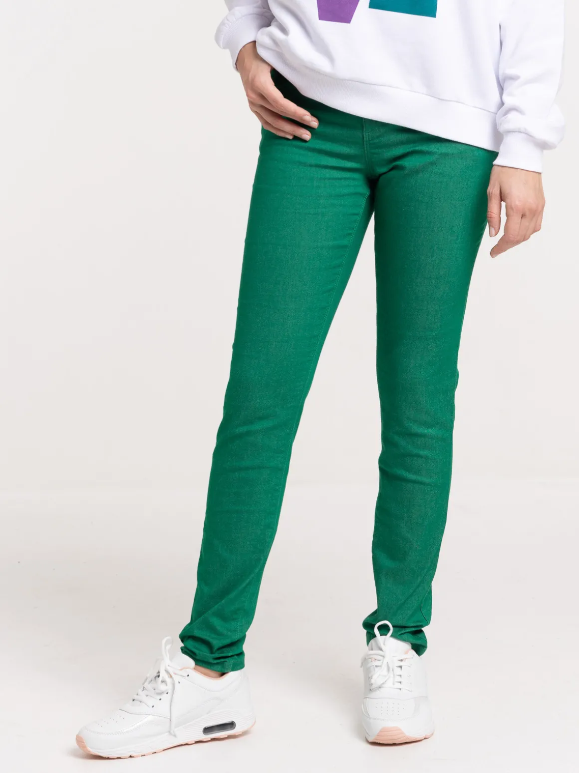Pantalon skinny vert bosphore femme
