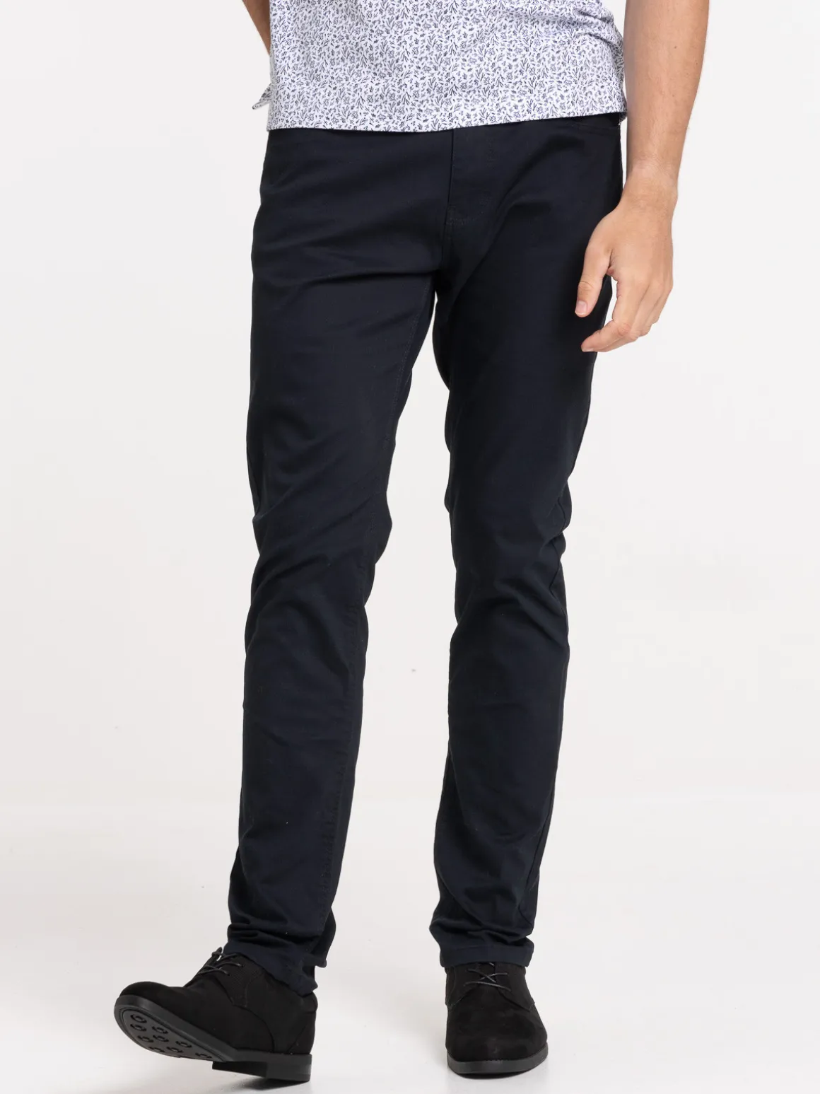 Pantalon slim noir homme
