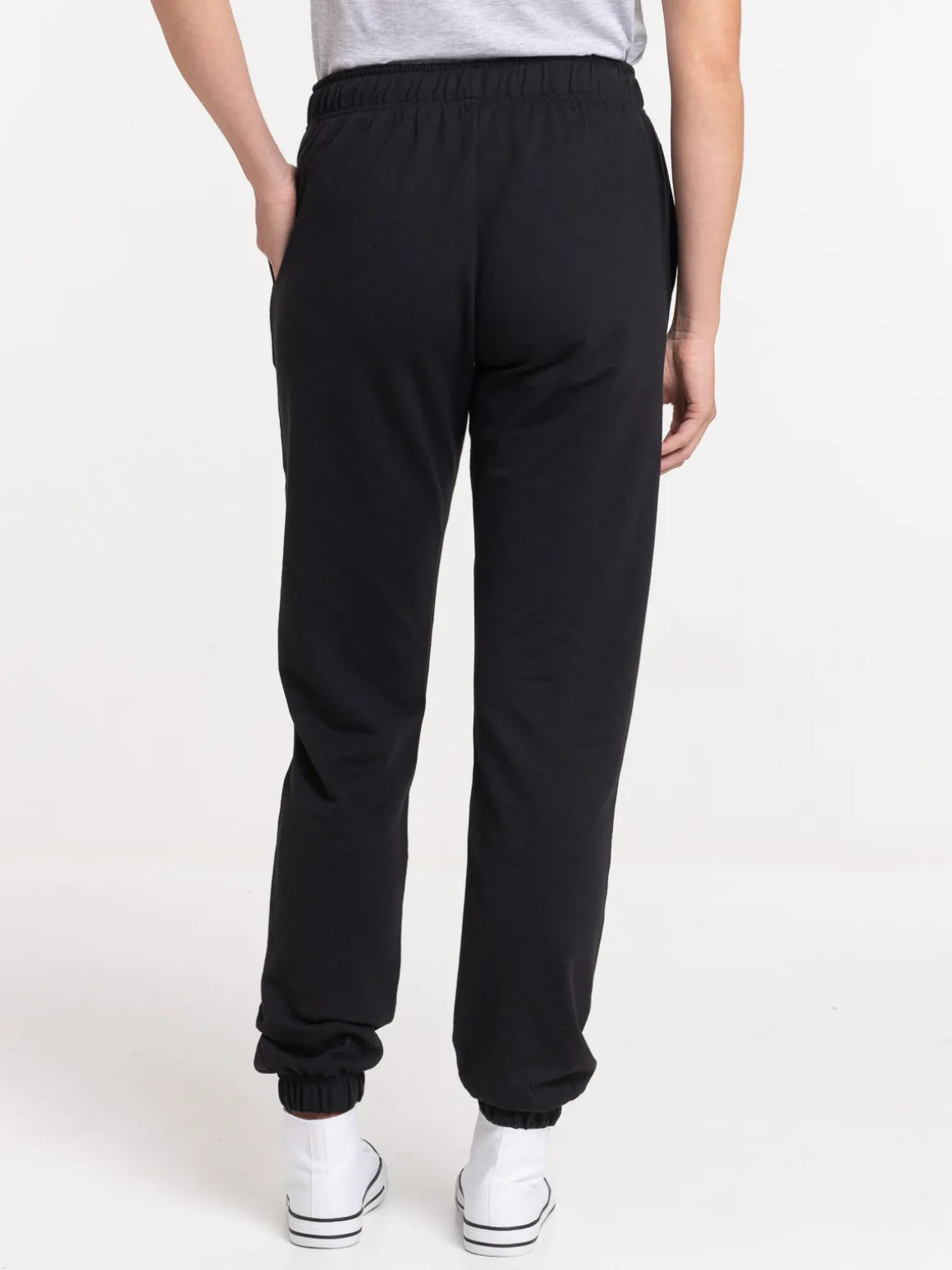 Pantalon sport uni noir femme