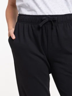 Pantalon sport uni noir femme
