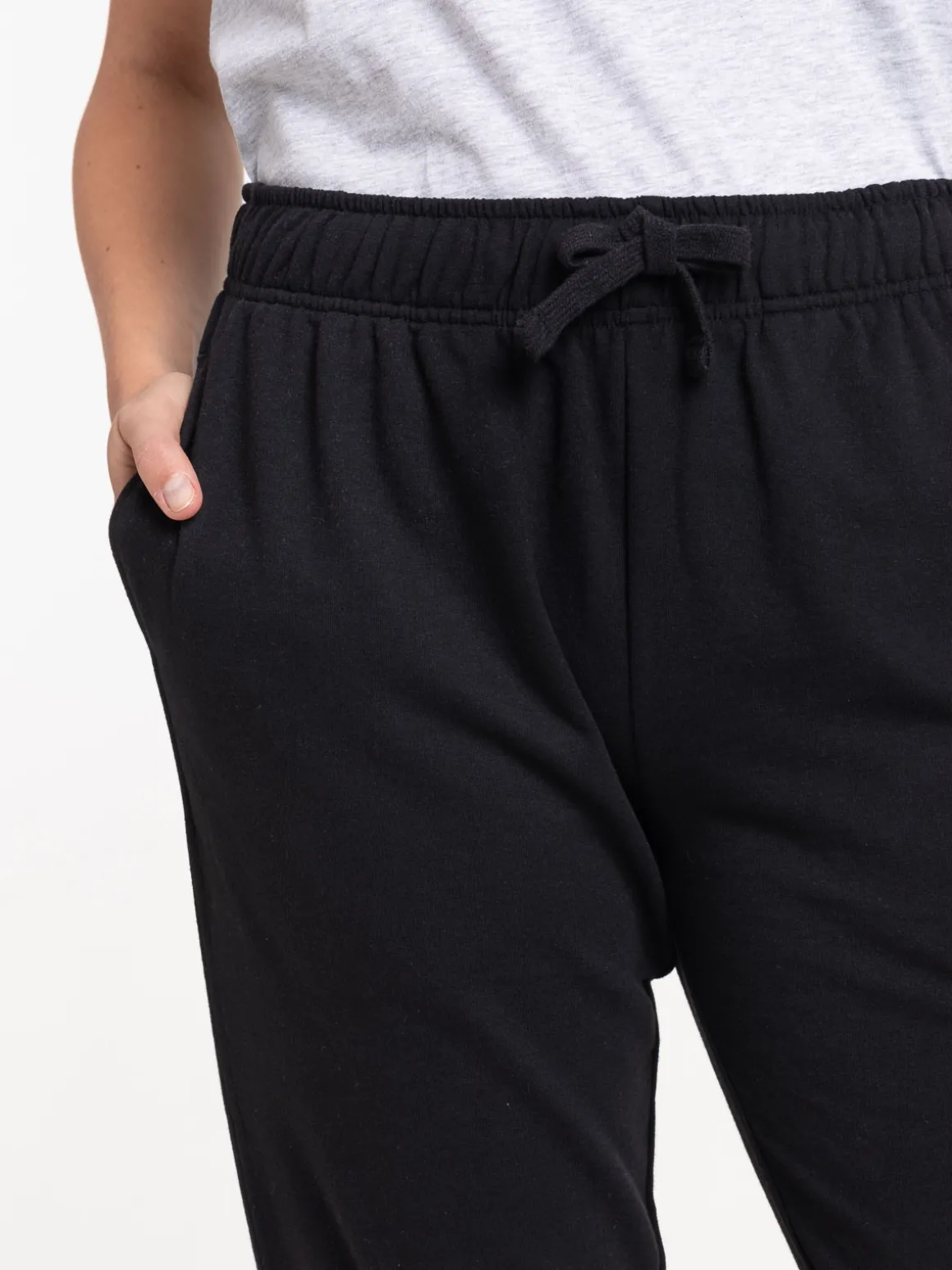 Pantalon sport uni noir femme