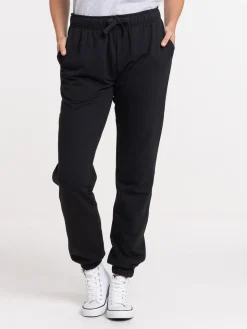 Pantalon sport uni noir femme