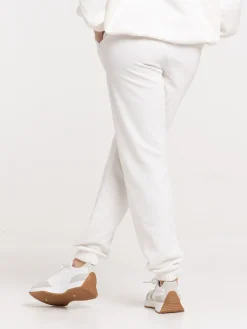 Pantalon uni écru femme