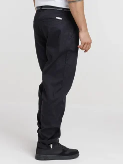 Pantalon ville avec ceinture homme noir