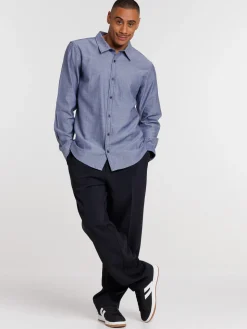 Pantalon ville noir avec passants homme
