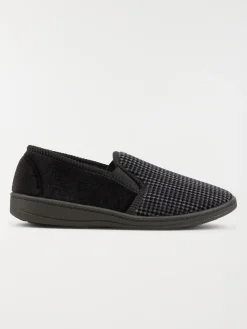 Pantoufle fermée carreaux noir (40-46)