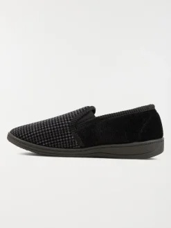 Pantoufle fermée carreaux noir (40-46)