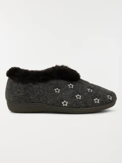 Pantoufle fourrée étoile femme (36-41)