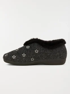 Pantoufle fourrée étoile femme (36-41)