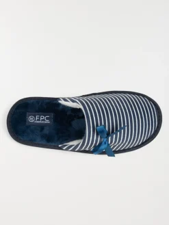 Pantoufle mule rayée navy femme (37-42)