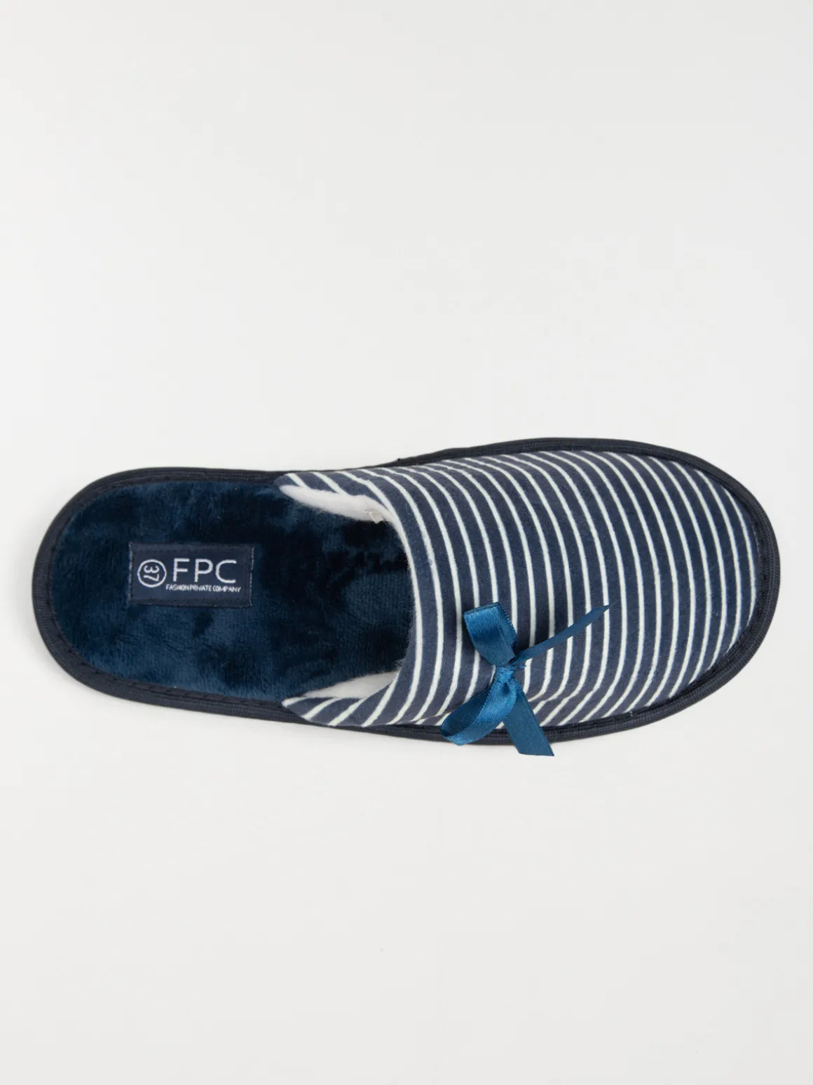 Pantoufle mule rayée navy femme (37-42)