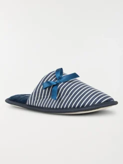 Pantoufle mule rayée navy femme (37-42)