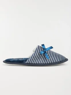 Pantoufle mule rayée navy femme (37-42)