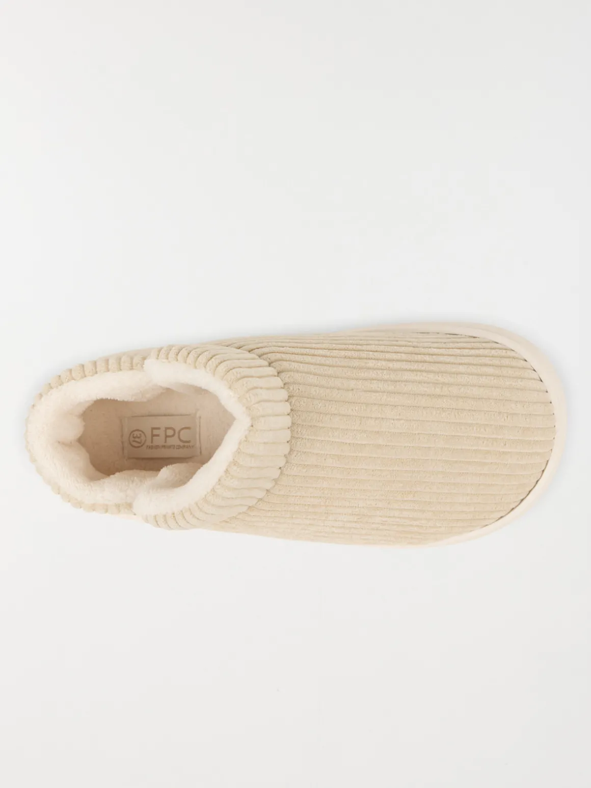 Pantoufles côtelés beiges femme (36-41)