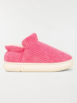Pantoufles côtelés roses femme (36-41)