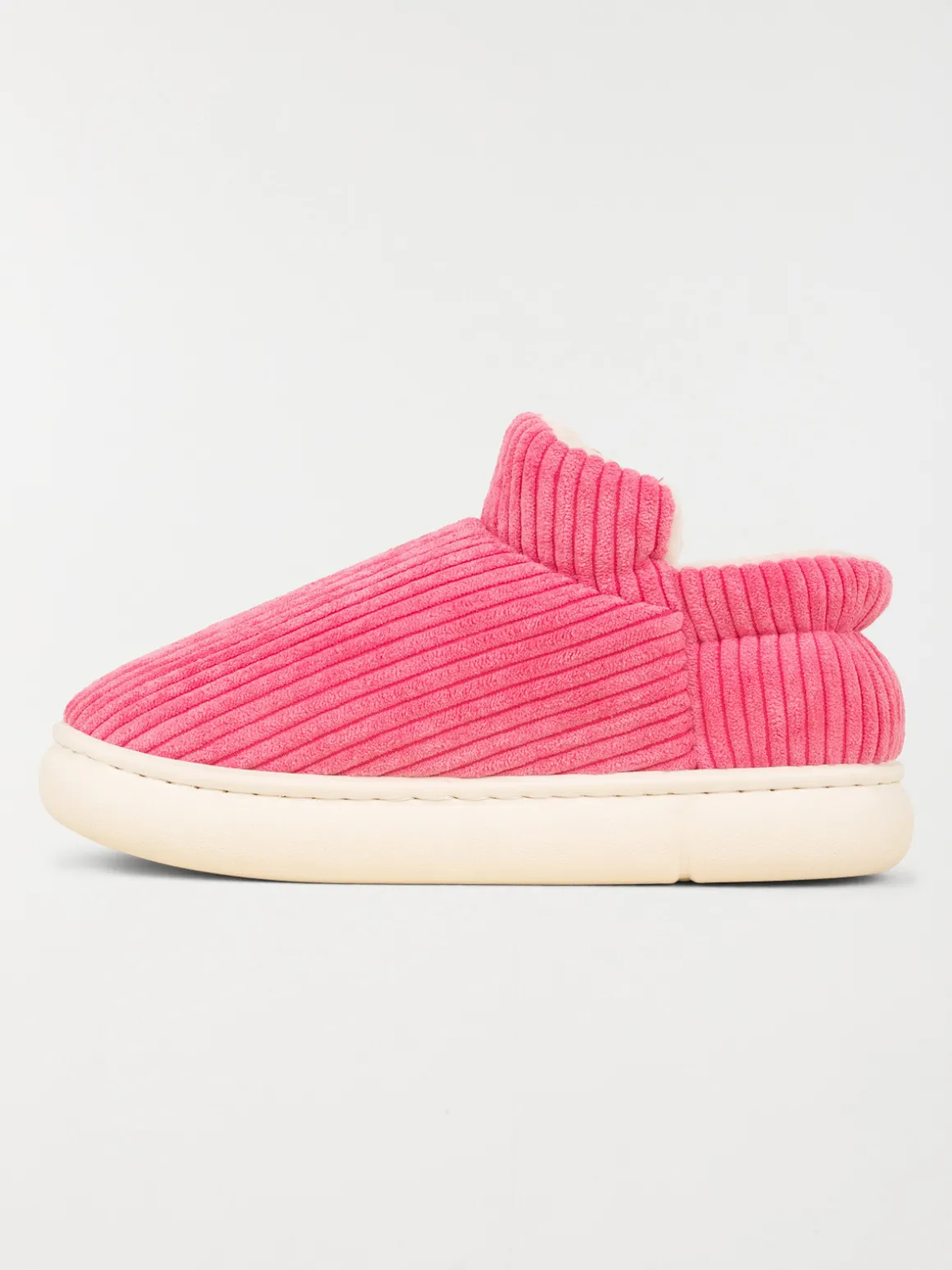 Pantoufles côtelés roses femme (36-41)