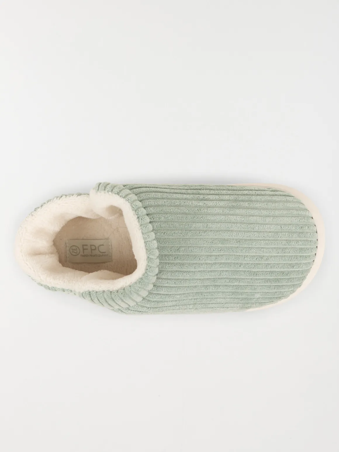 Pantoufles côtelés vertes femme (36-41)
