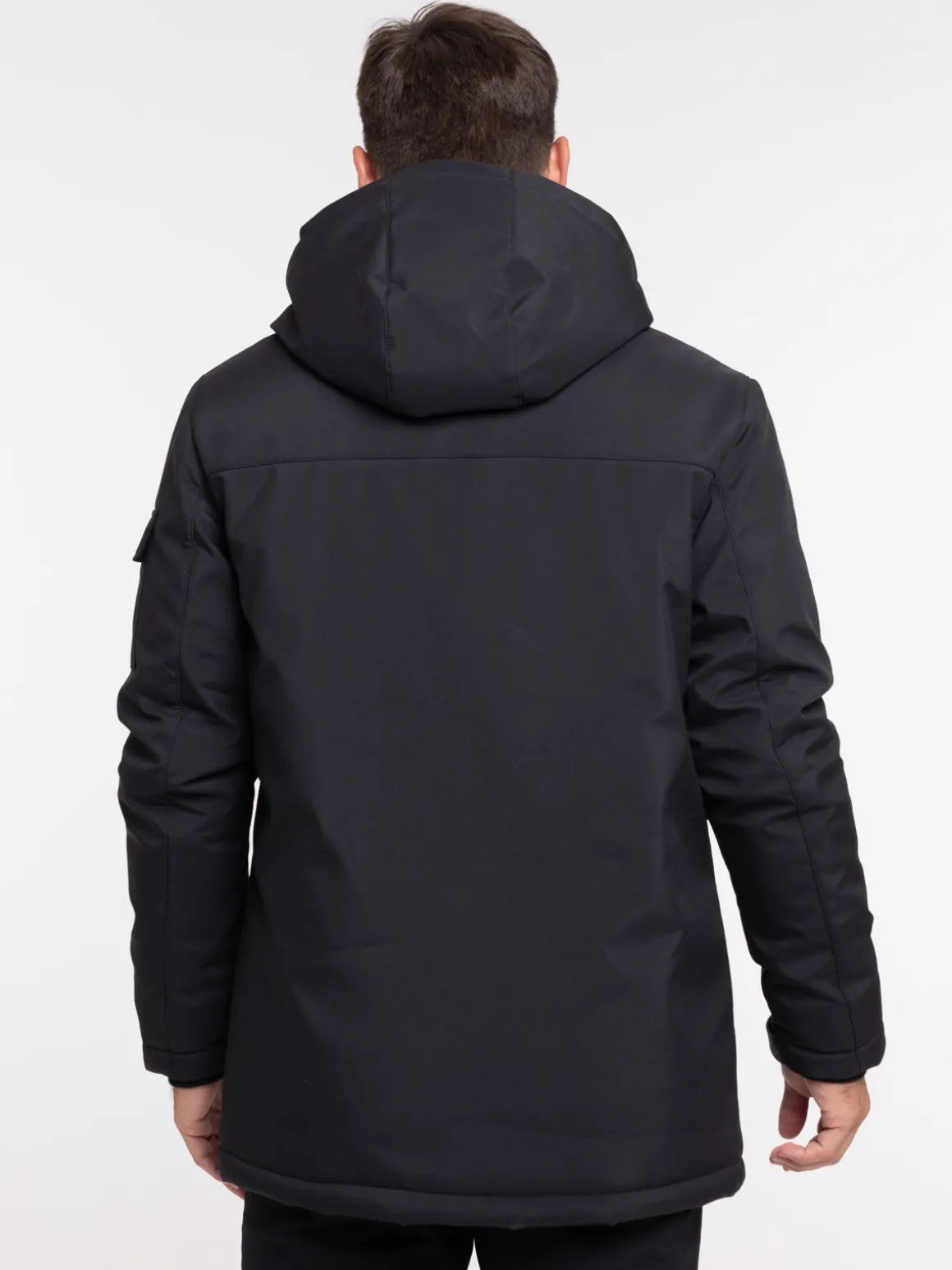 Parka à capuche multipoche noir homme