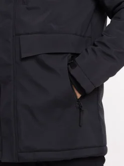 Parka à capuche multipoche noir homme