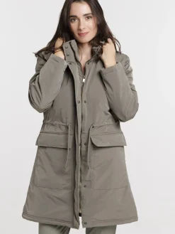Parka capuche smokey olive femme
