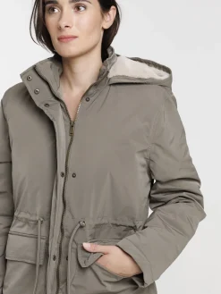 Parka capuche smokey olive femme