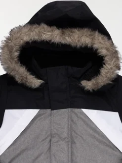 Parka tricolore à capuche garçon (3-12A)