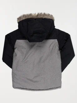 Parka tricolore à capuche garçon (3-12A)