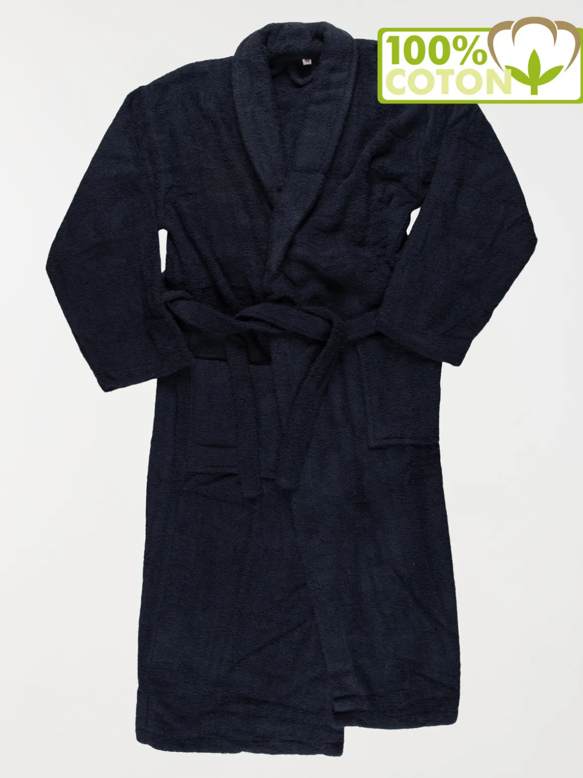 Peignoir de bain bleu nuit adulte
