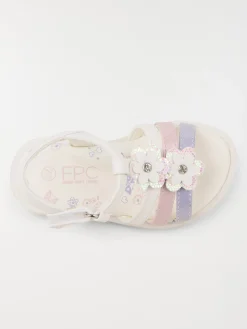 Pied-nu blanc fleurs fille (19-23)