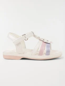 Pied-nu blanc fleurs fille (19-23)