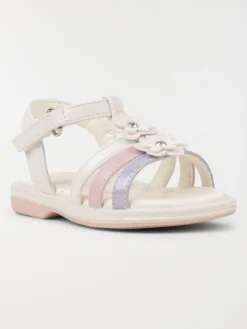 Pied-nu blanc fleurs fille (19-23)